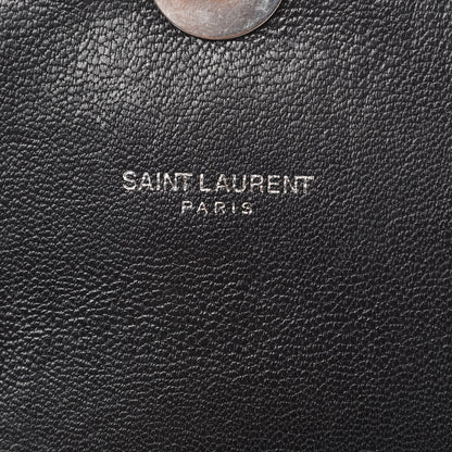 Saint Laurent Sheepskin Matelasse Chevron Monogram Large College Satchel Black 6 of 13
