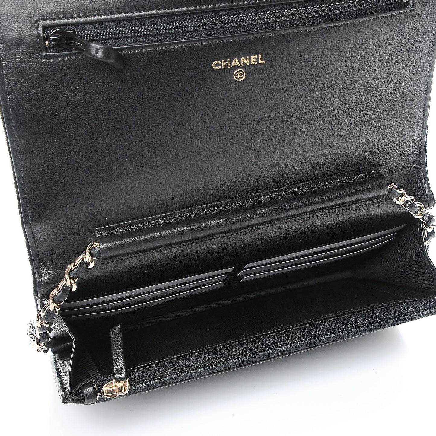 Velvet Studded Wallet On Chain WOC Black