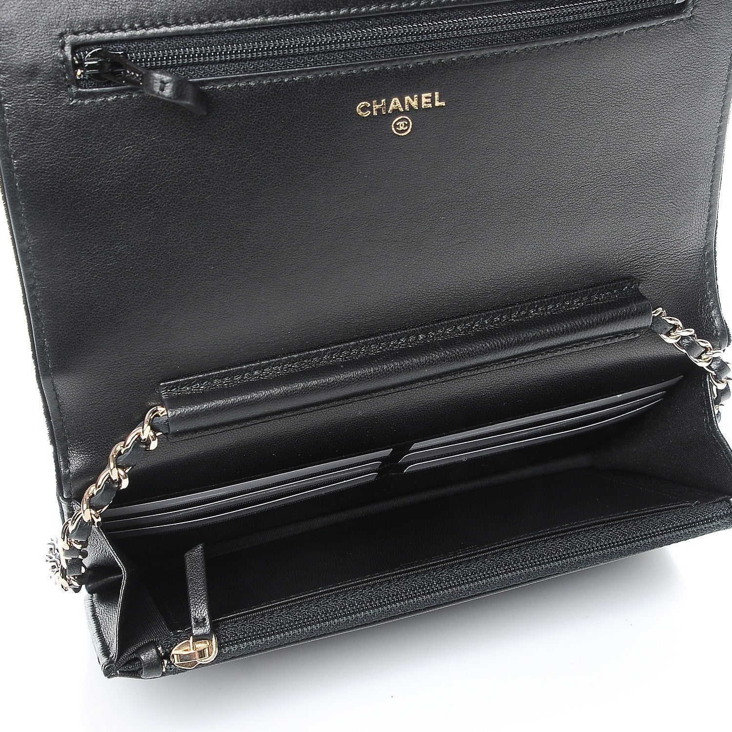 Chanel Velvet Studded Wallet On Chain WOC Black 5 of 9
