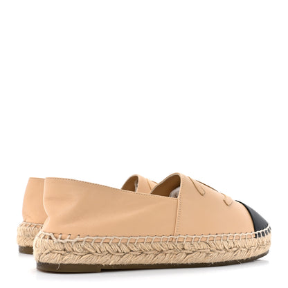Chanel Lambskin CC Espadrilles 38 Beige Black 4 of 10