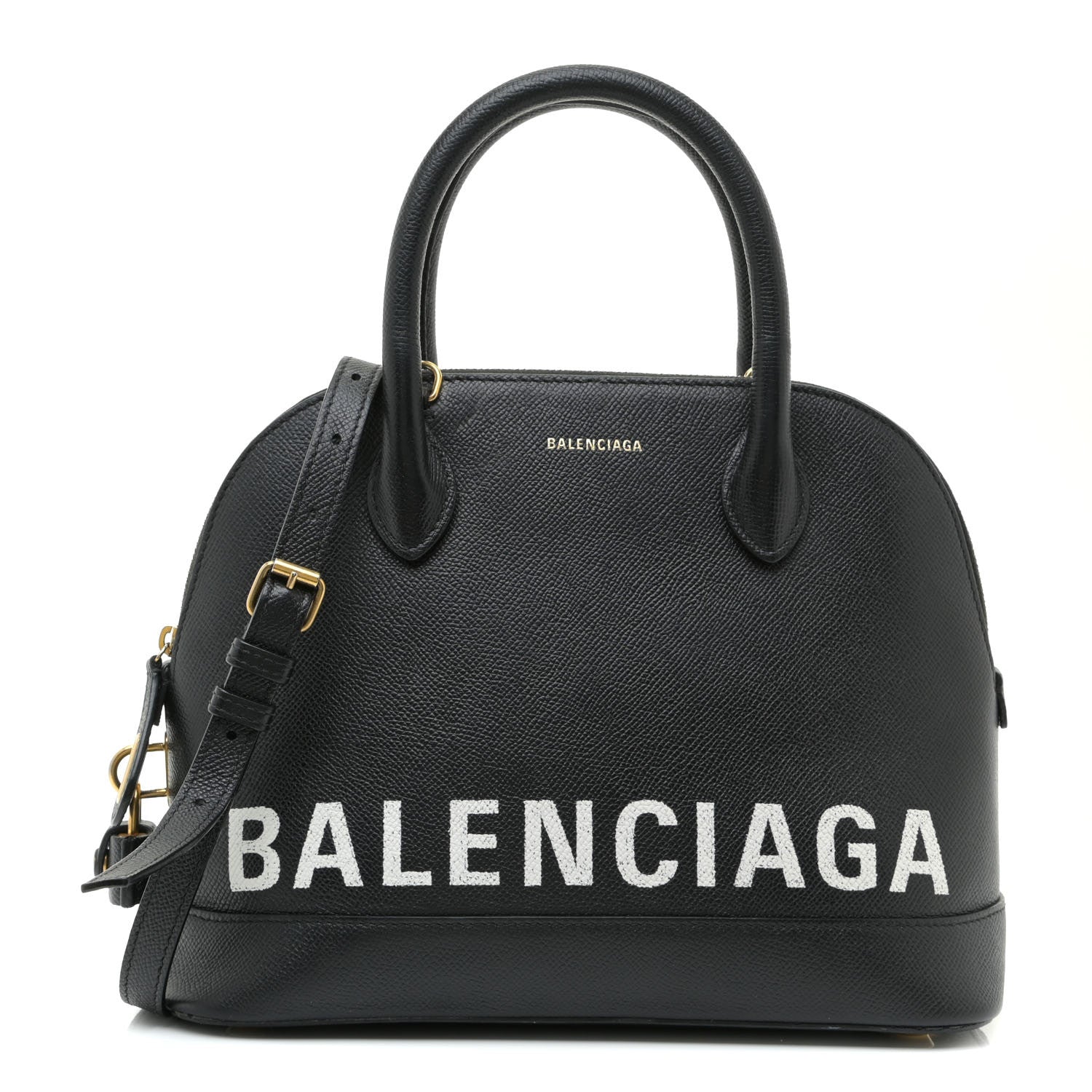 Balenciaga Signature Grained Calfskin Logo S Ville Top Handle Bag Black 1 of 14
