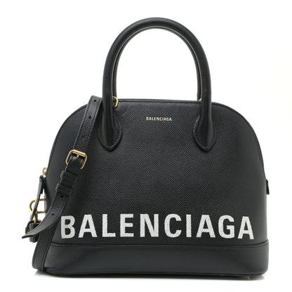 Balenciaga Signature Grained Calfskin Logo S Ville Top Handle Bag Black 1 of 14