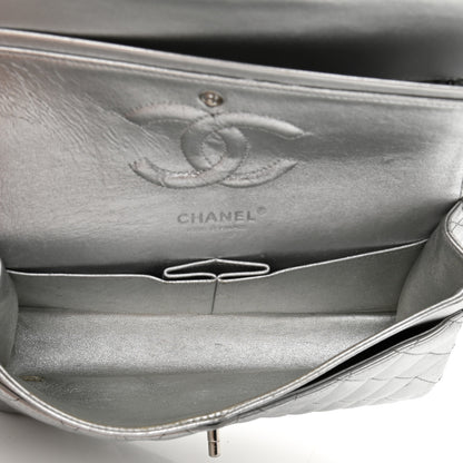 Chanel Metallic Lambskin Quilted Medium Double Flap Silver 5 of 16
