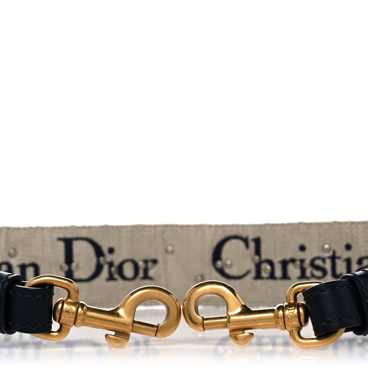 Christian Dior Oblique Studded Shoulder Strap Blue 5 of 6