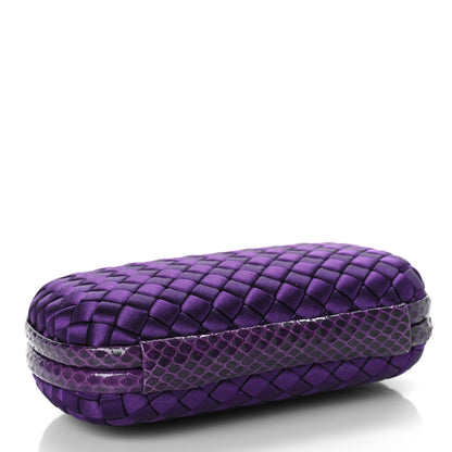 Bottega Veneta Satin Intreccio Impero Ayers Knot Clutch Purple 3 of 7