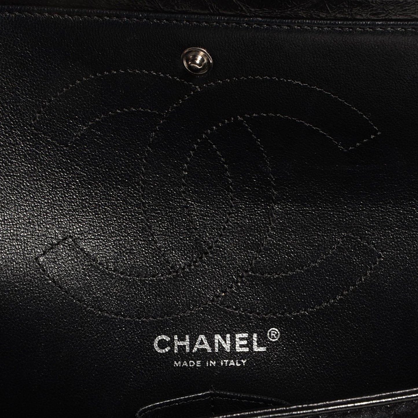 Glazed Calfskin 2.55 Reissue Flap 226 Black