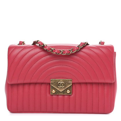 Chanel Lambskin Borse Romane Single Flap Dark Pink 1 of 10