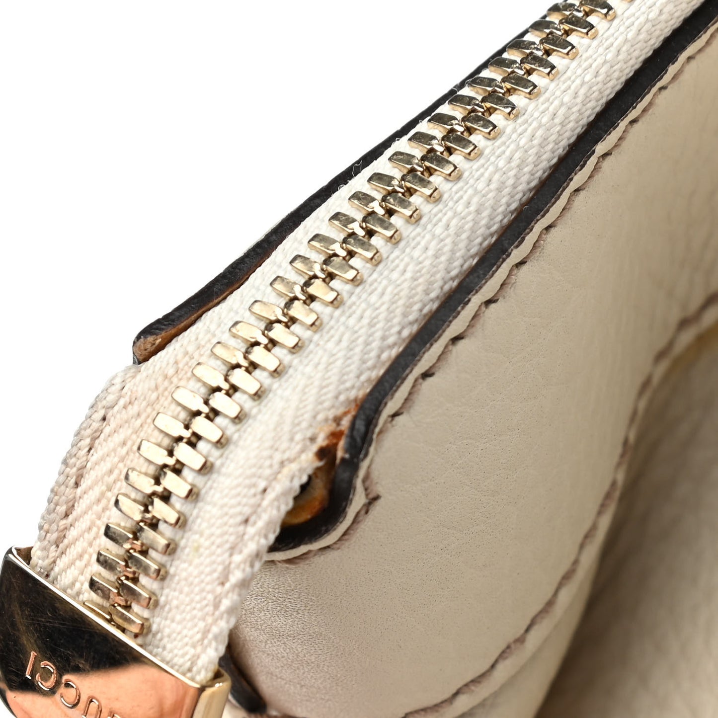 Pebbled Calfskin Large Soho Top Handle Bag Off White