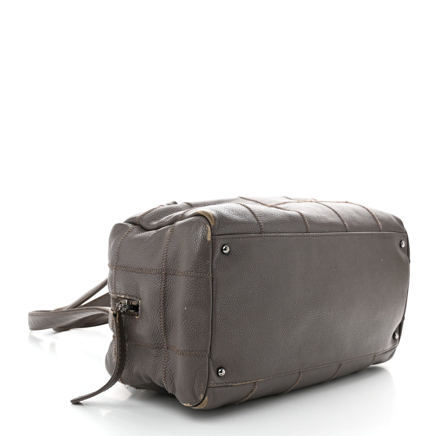 Caviar Square Stitched Bowler Grey