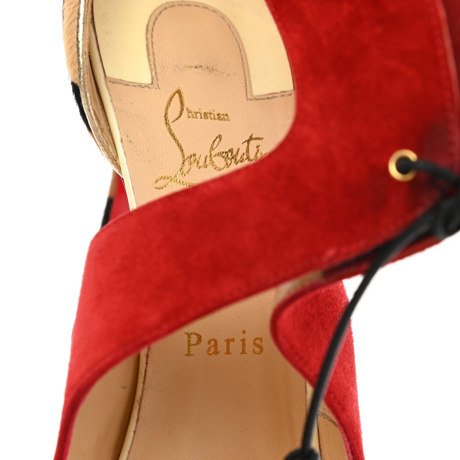 Christian Louboutin Veau Velours Pony Hair Ferme Rouge 100 Pumps 38.5 Rougissime 7 of 11