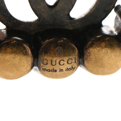 Gucci Crystal Embellished Double G Necklace Aged Gold 6 of 6