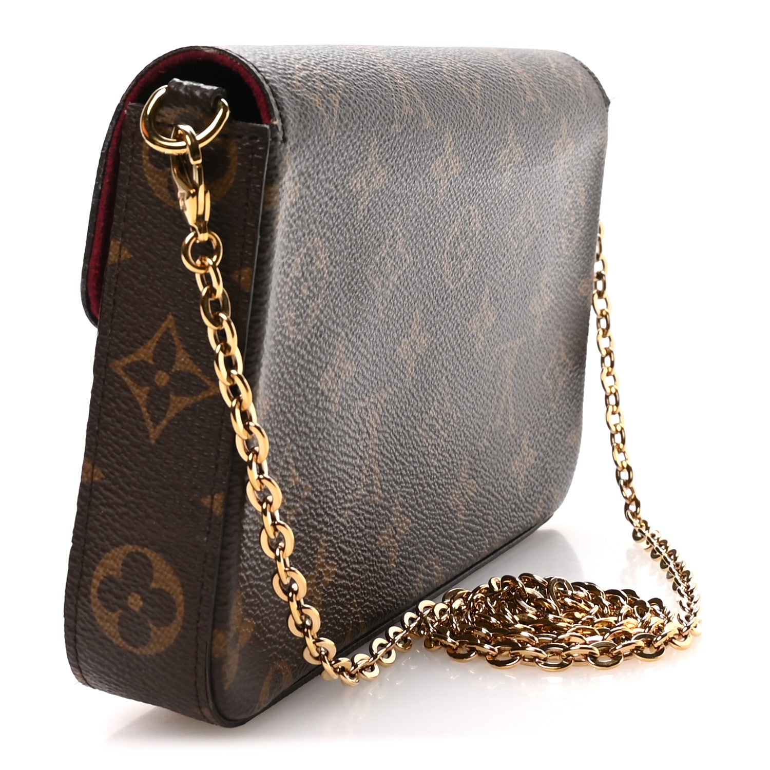 Louis Vuitton Monogram Pochette Felicie Chain Wallet Fuchsia 4 of 13