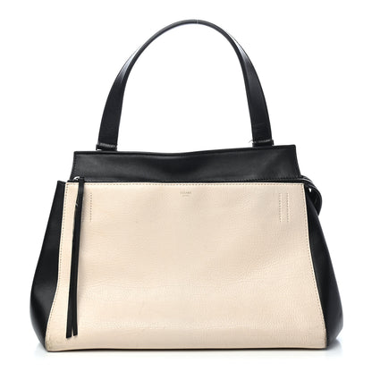 Celine Supple Calfskin Medium Bi-Color Edge Shoulder Bag Cream 1 of 10