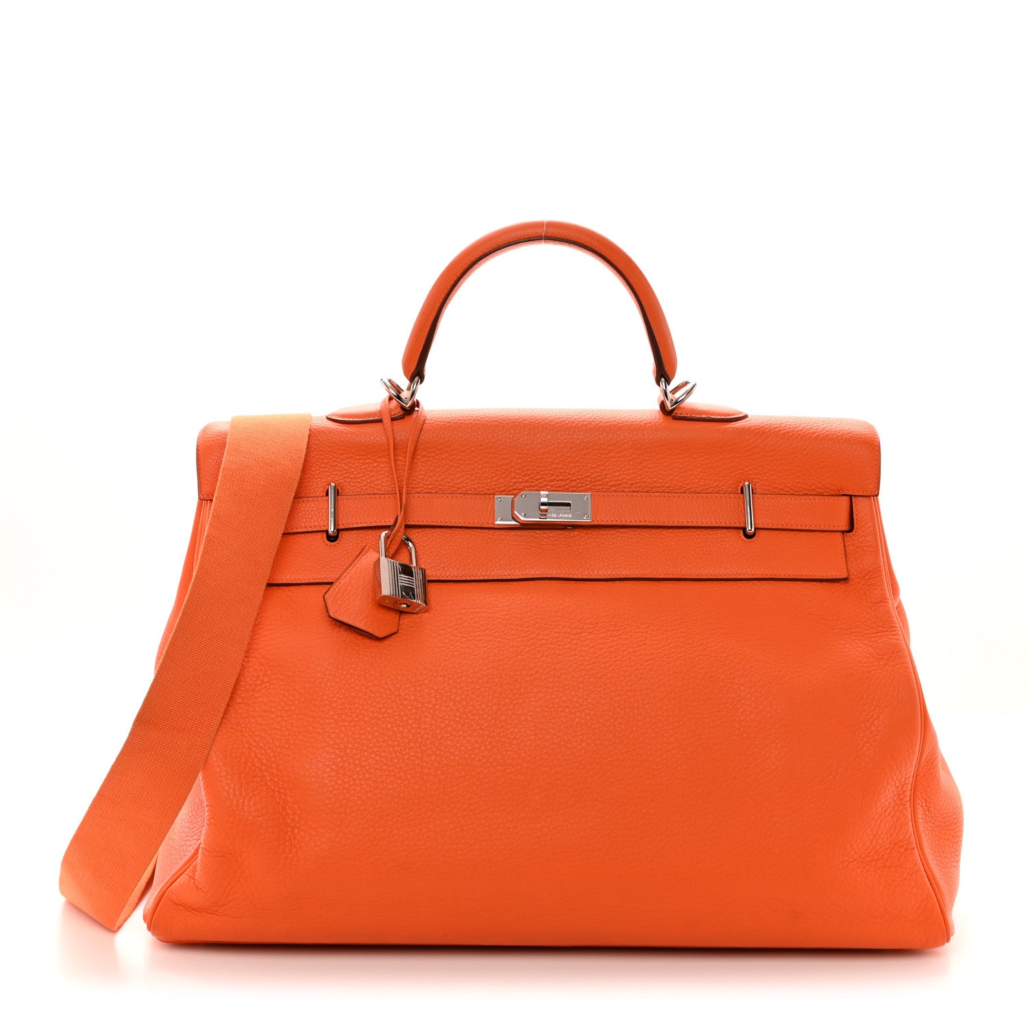 Hermes Taurillon Clemence Voyage Kelly 50 Orange 1 of 21
