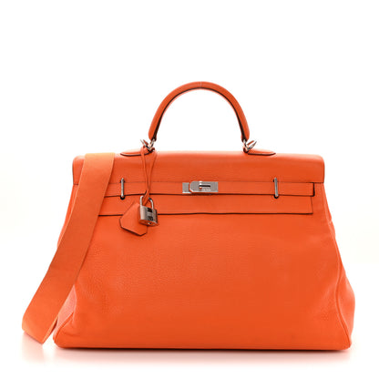 Hermes Taurillon Clemence Voyage Kelly 50 Orange 1 of 21