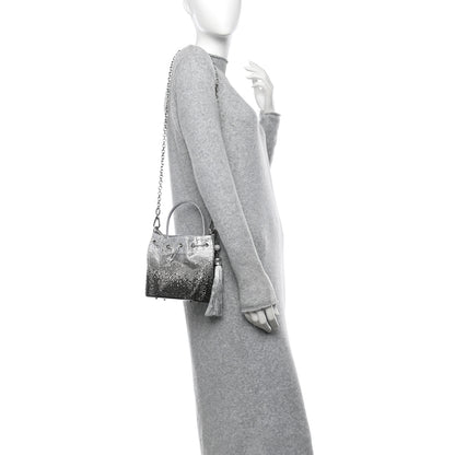 Judith Leiber Satin Crystal Embellished Piper Bucket Gradient Platinum 2 of 10