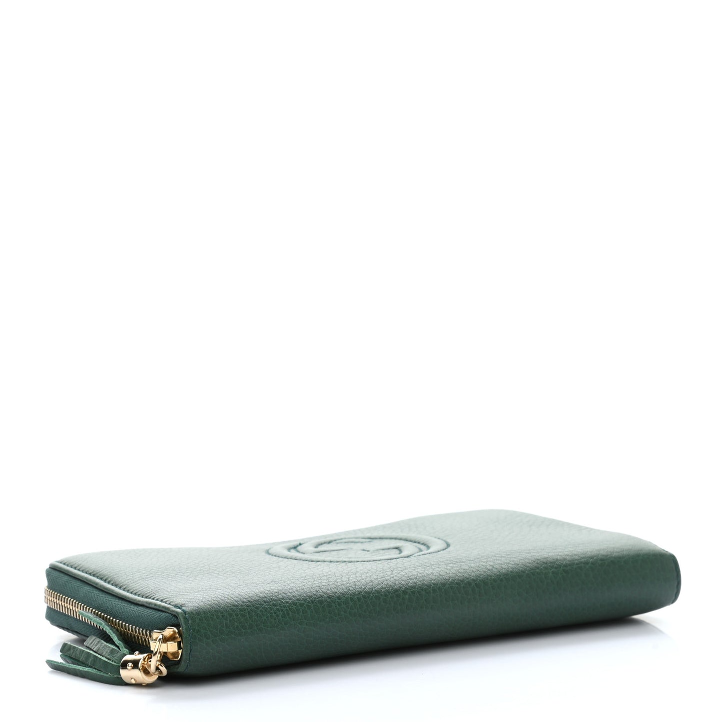 Pebbled Calfskin Soho Zip Around Wallet Green