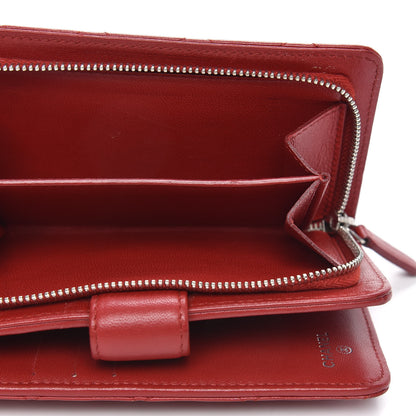 Chanel Lambskin Quilted Zipped Pocket Wallet Red 5 of 11