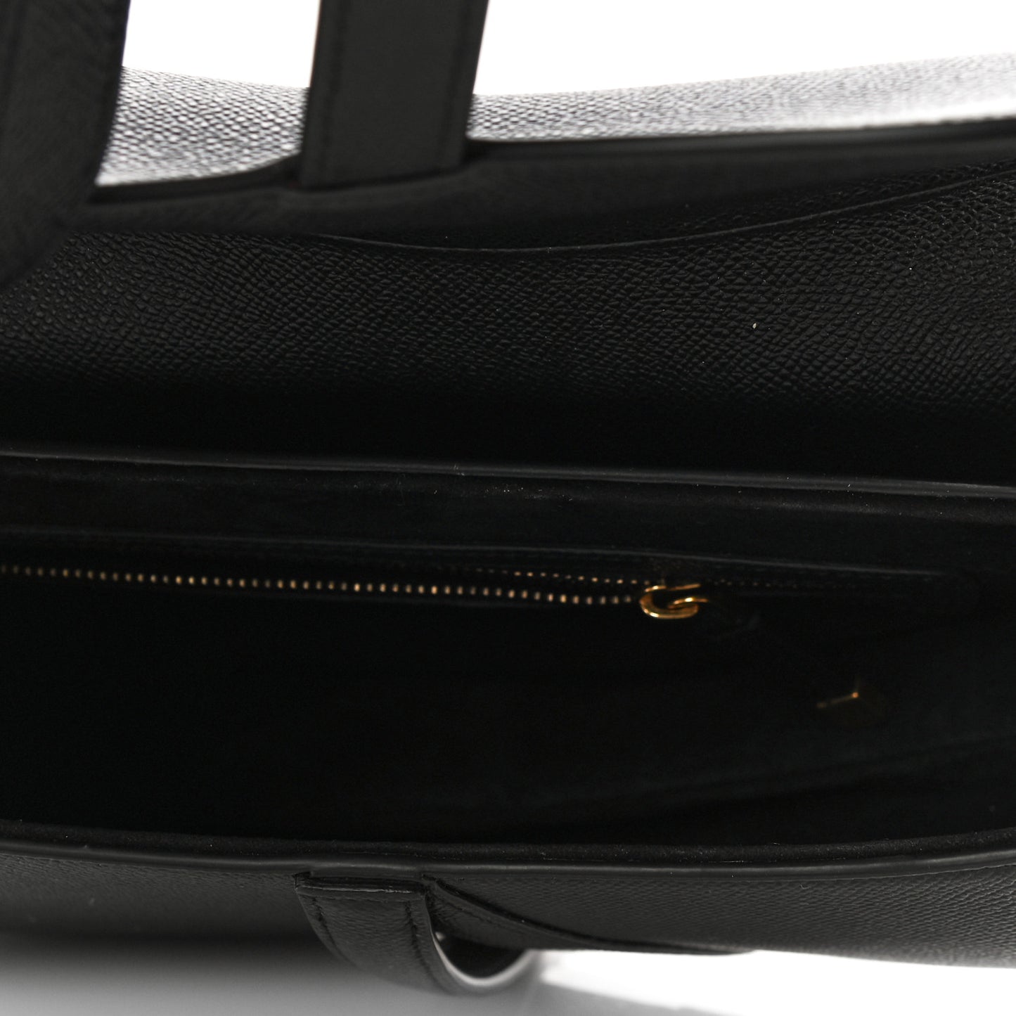 Grained Calfskin Saddle Bag Black