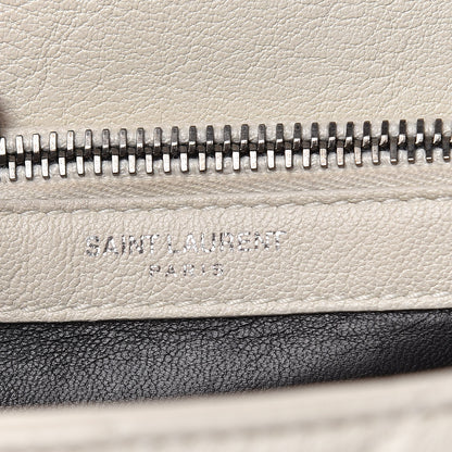 Saint Laurent Sheepskin Matelasse Chevron Monogram Medium College Bag Dove White 8 of 17