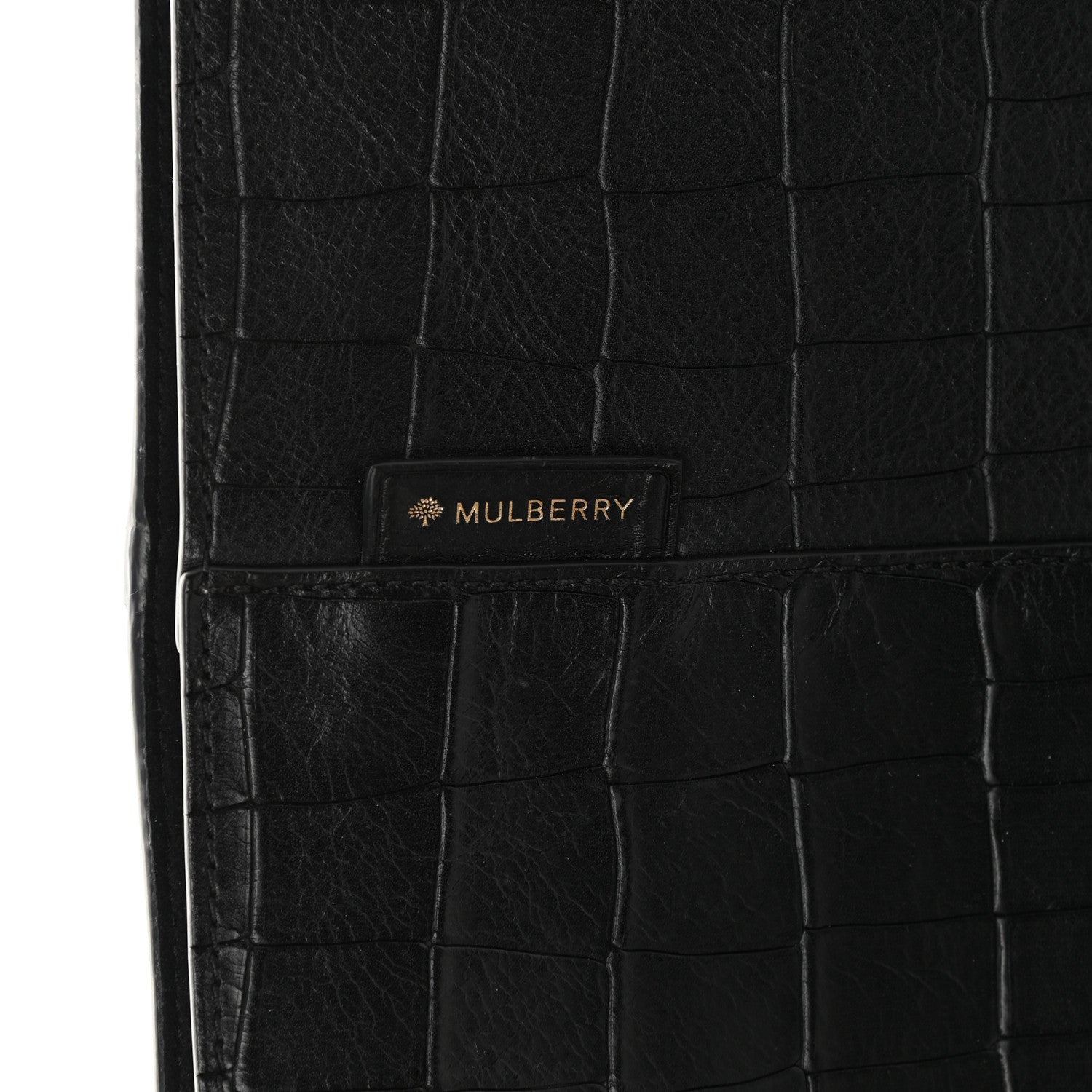 Mulberry Calfskin Crocodile Embossed Small Kite Bucket Bag Black 6 of 11