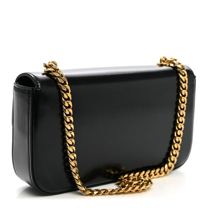 Celine Shiny Calfskin Triomphe Chain Shoulder Bag Black 2 of 9