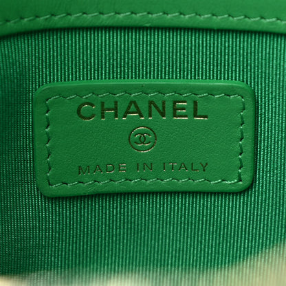 Chanel Shiny Goatskin Quilted Chanel 19 Pouch Green 6 of 15