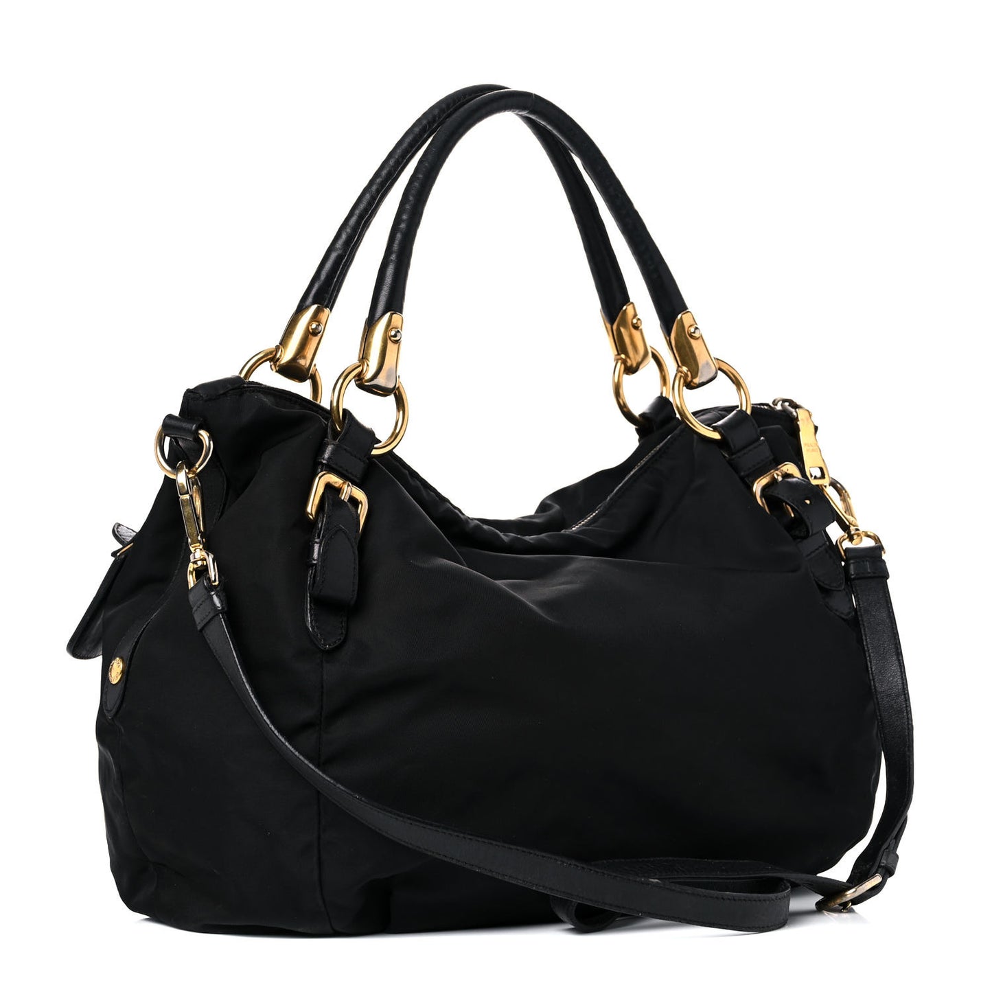 Tessuto Nylon Saffiano Tote Black