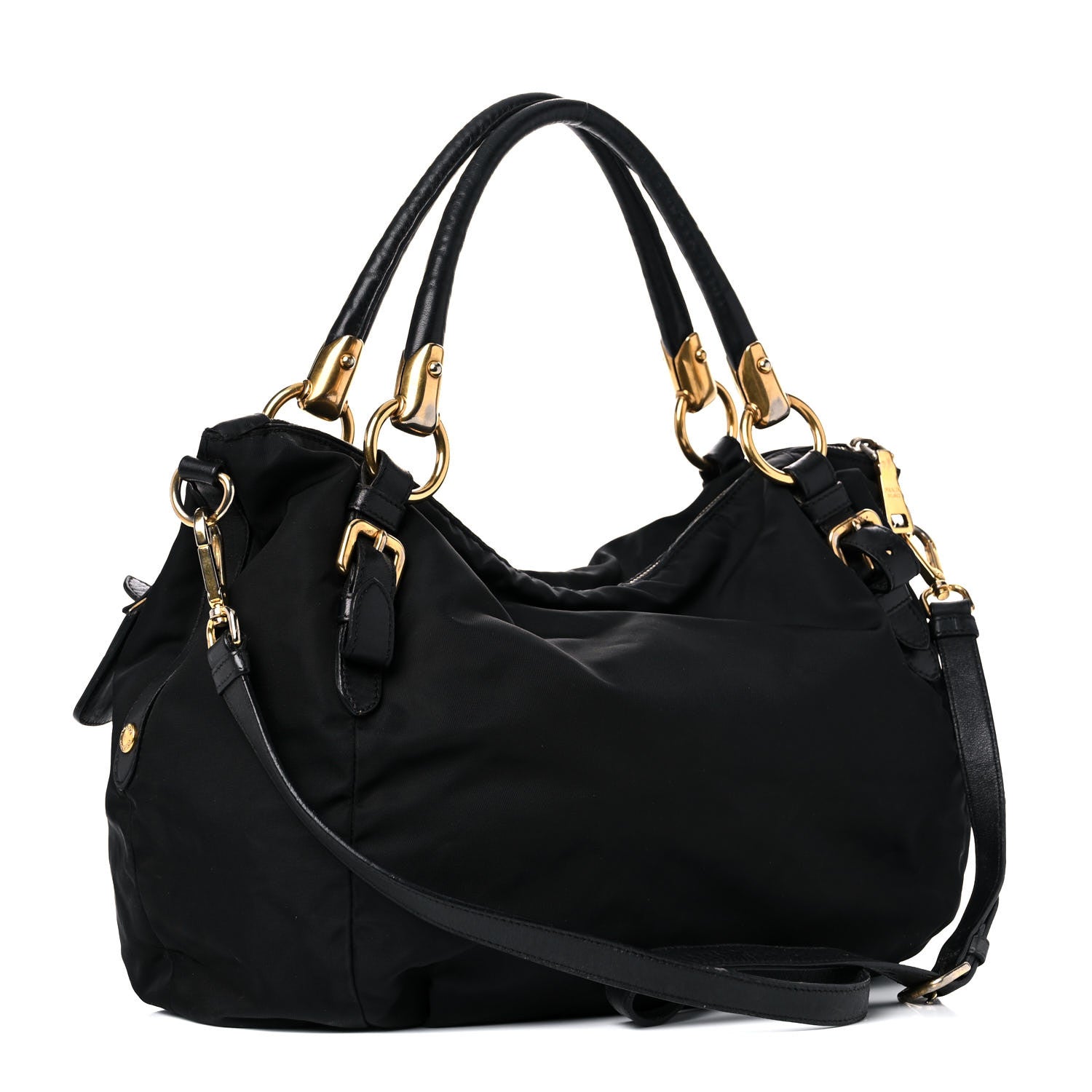 Prada Tessuto Nylon Saffiano Tote Black 3 of 25