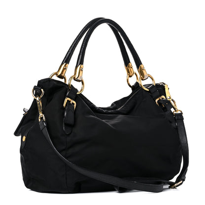 Prada Tessuto Nylon Saffiano Tote Black 3 of 25