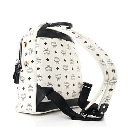 MCM Visetos Studded Small Stark M Backpack White 3 of 10