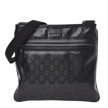 Gucci Imprime Monogram Small Flat Messenger Bag Black 1 of 10