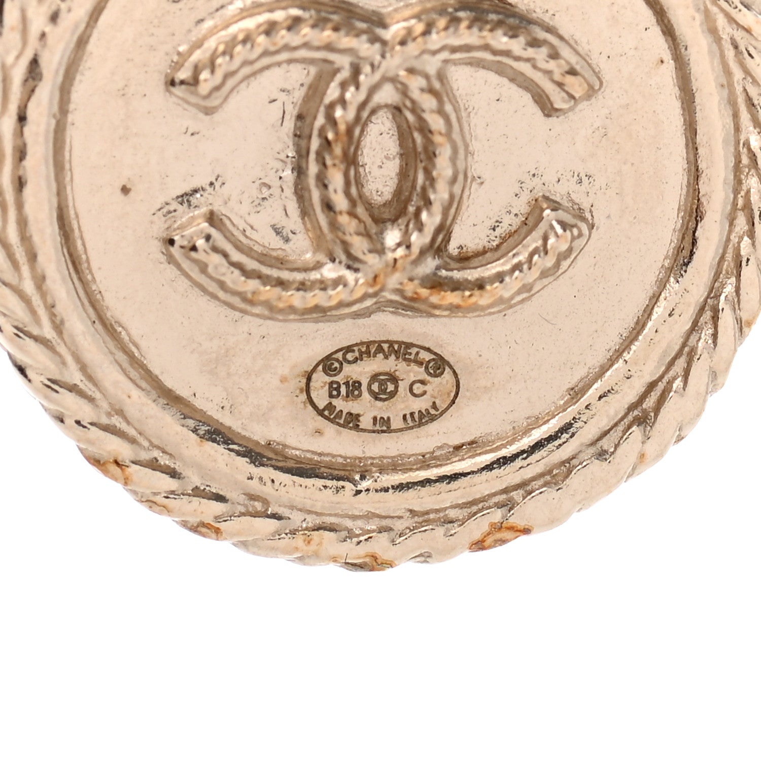 Chanel Metal Lambskin CC Chain Link Necklace Yellow Gold 5 of 6