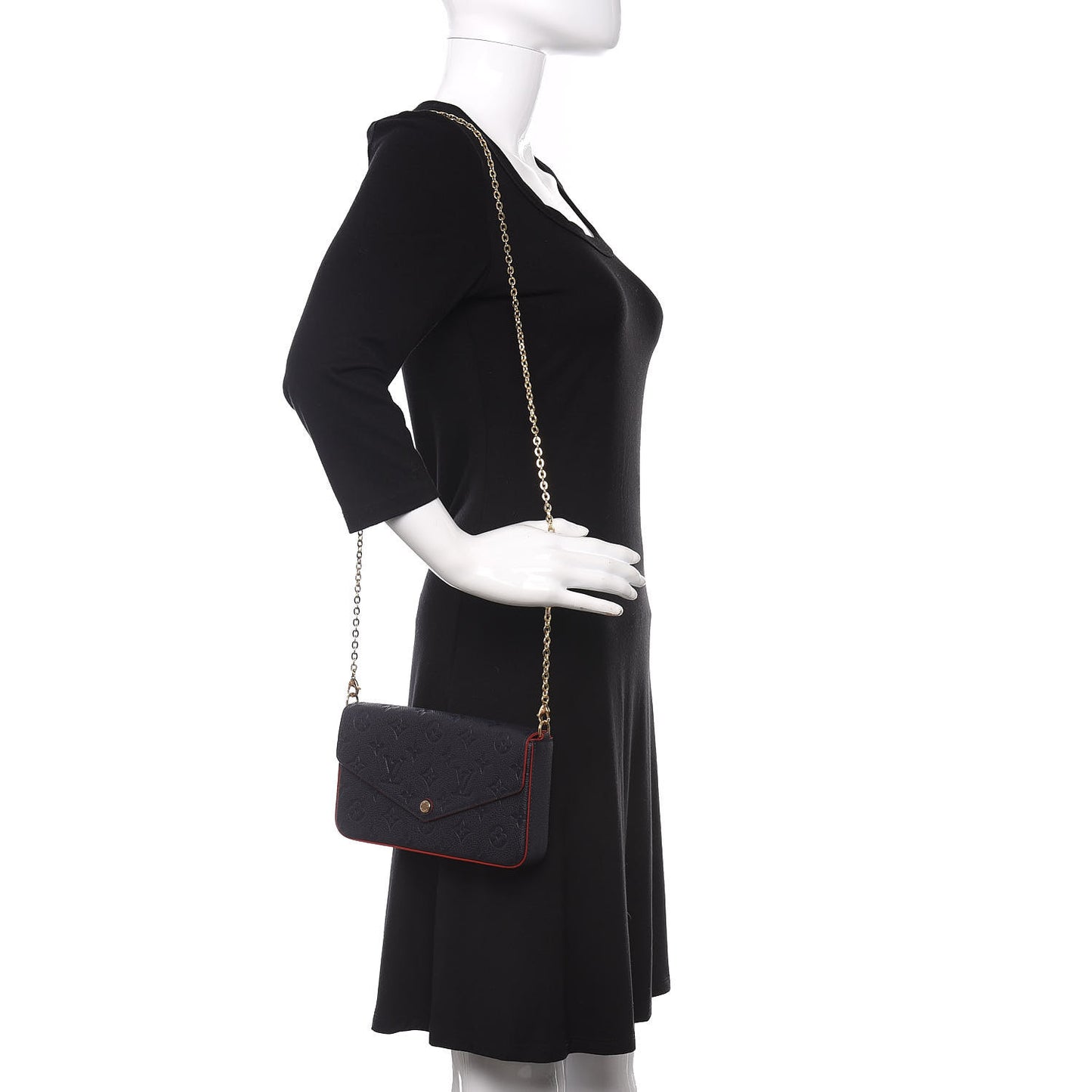 Empreinte Pochette Felicie Chain Wallet Marine Rouge