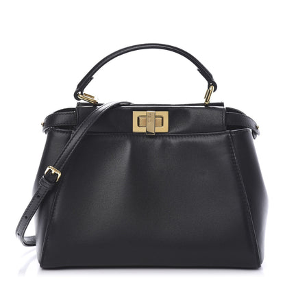 Fendi Nappa Mini Peekaboo Iconic Satchel Black 1 of 10