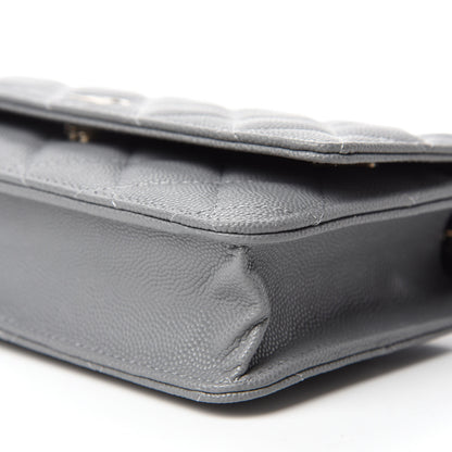 Chanel Caviar Quilted Wallet On Chain WOC Grey 7 of 11