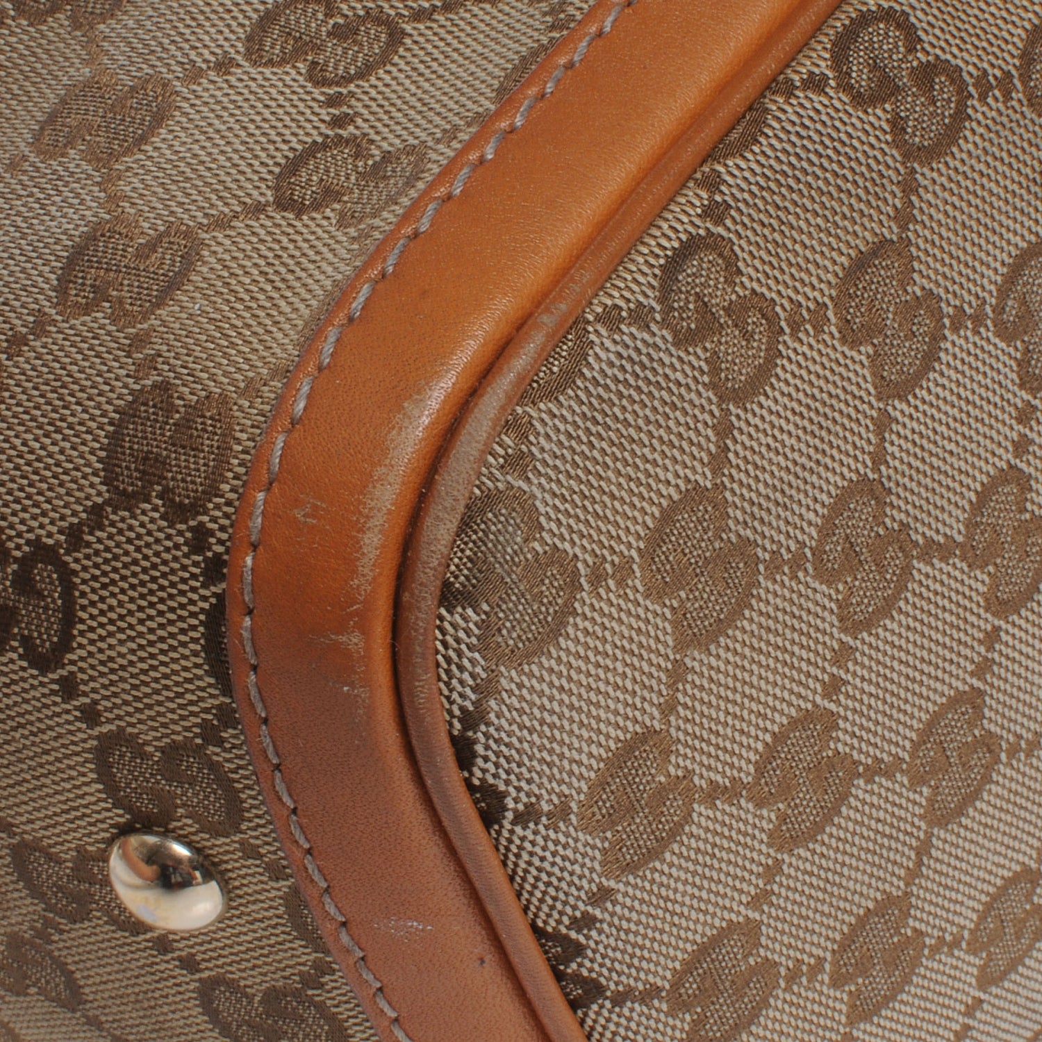 Gucci Monogram Vintage Web Medium Boston Tan 11 of 11