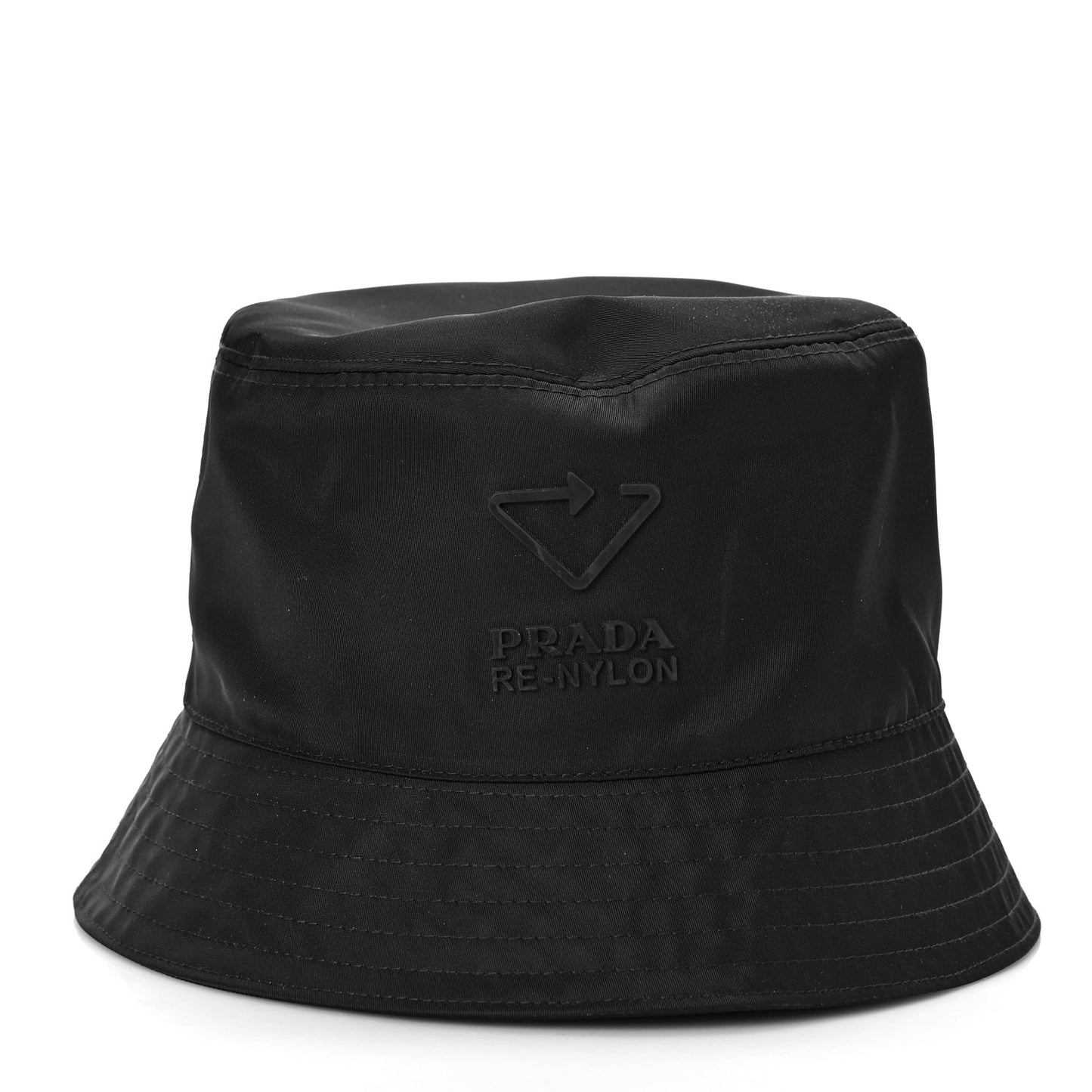 Re-Nylon Metal Triangle Logo Mens Bucket Hat M Black