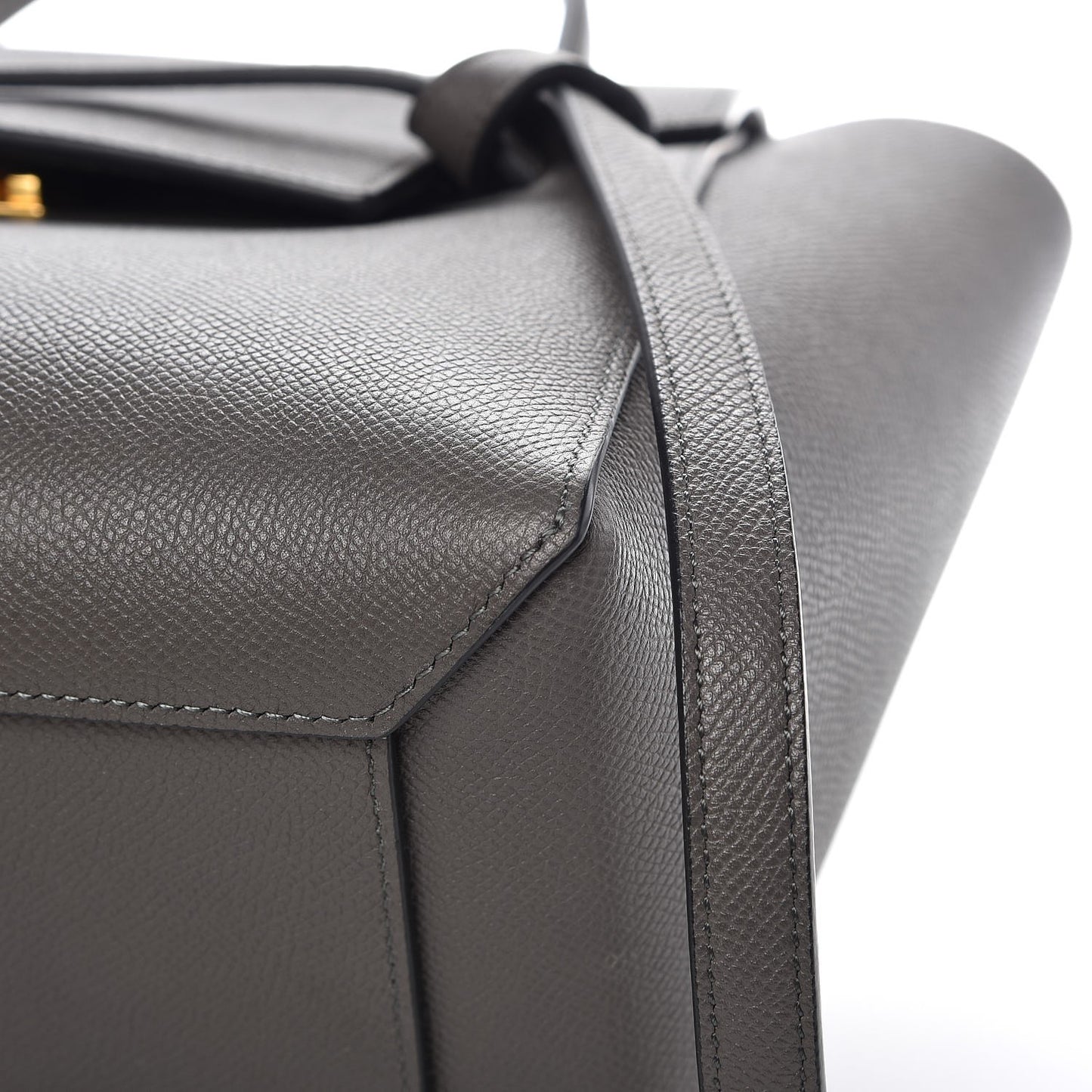 Baby Grained Calfskin Micro Belt Bag Grey