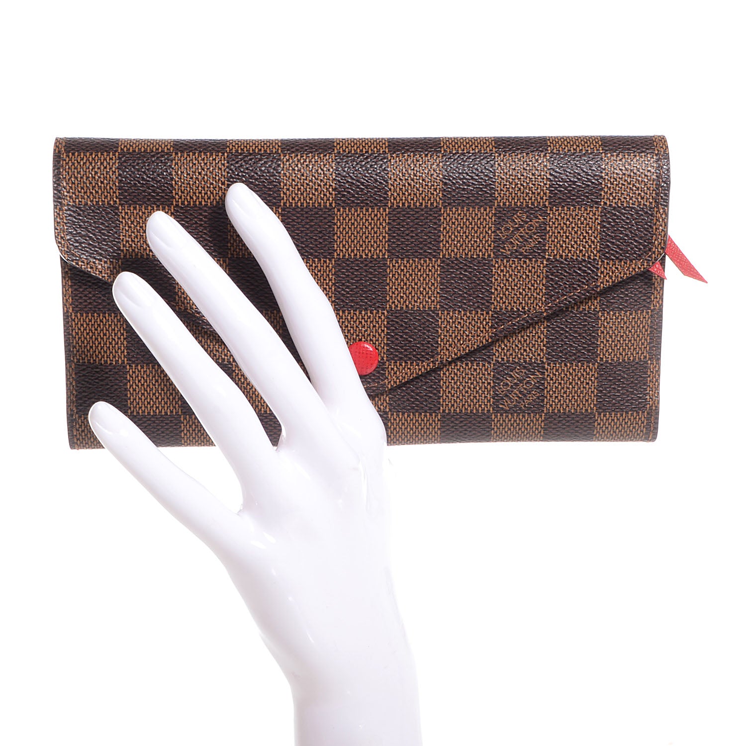 Louis Vuitton Damier Ebene Josephine Wallet Red 2 of 8