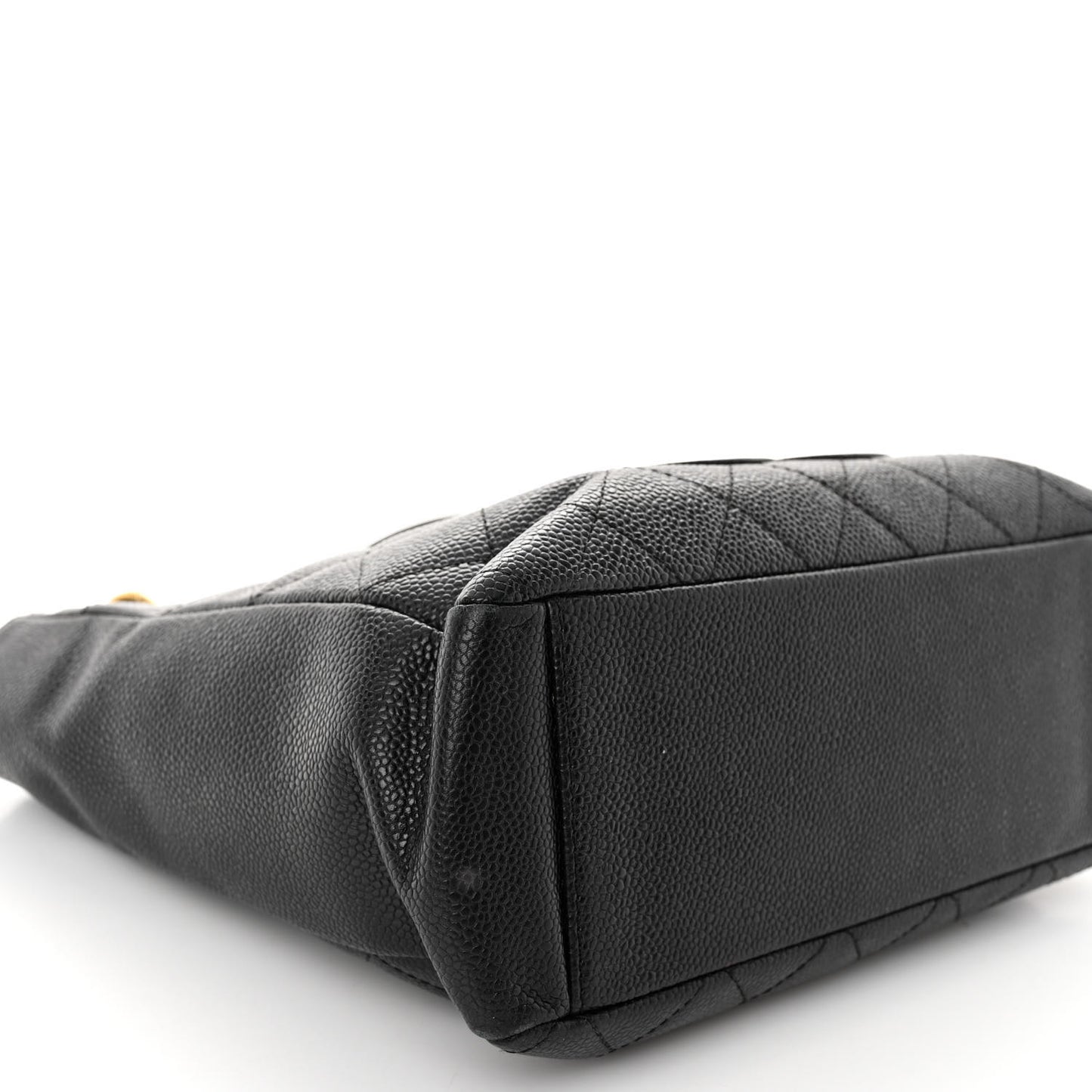 Caviar Quilted Petit Shopping Tote PST Black