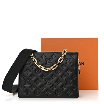Louis Vuitton Lambskin Embossed Monogram Coussin PM Black 13 of 13