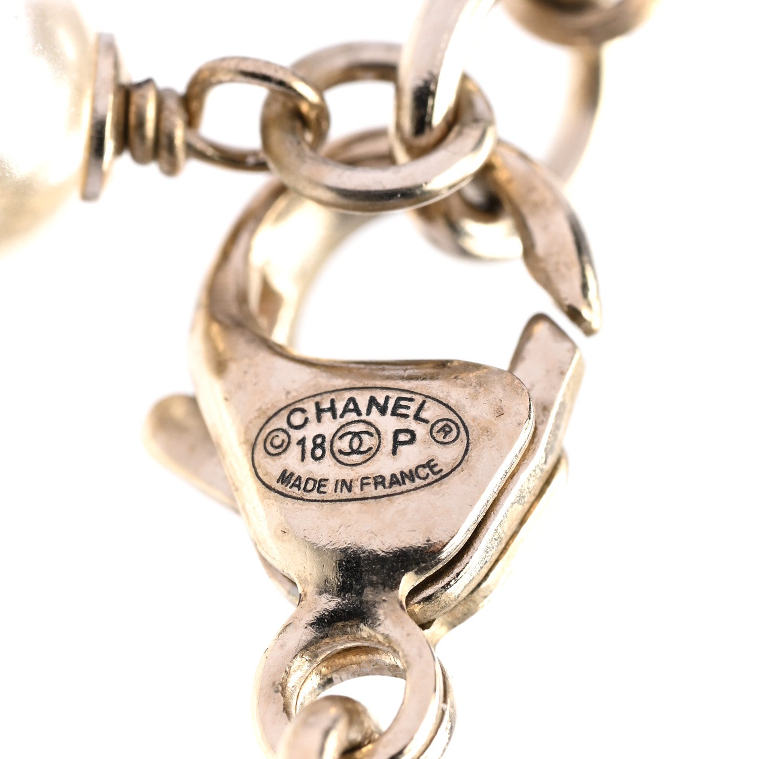Chanel Enamel Pearl CC Ladybug Necklace Gold Red 5 of 6