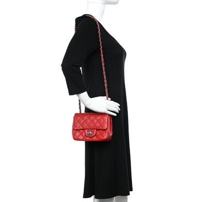 Chanel Caviar Quilted Mini Square Flap Red 2 of 11