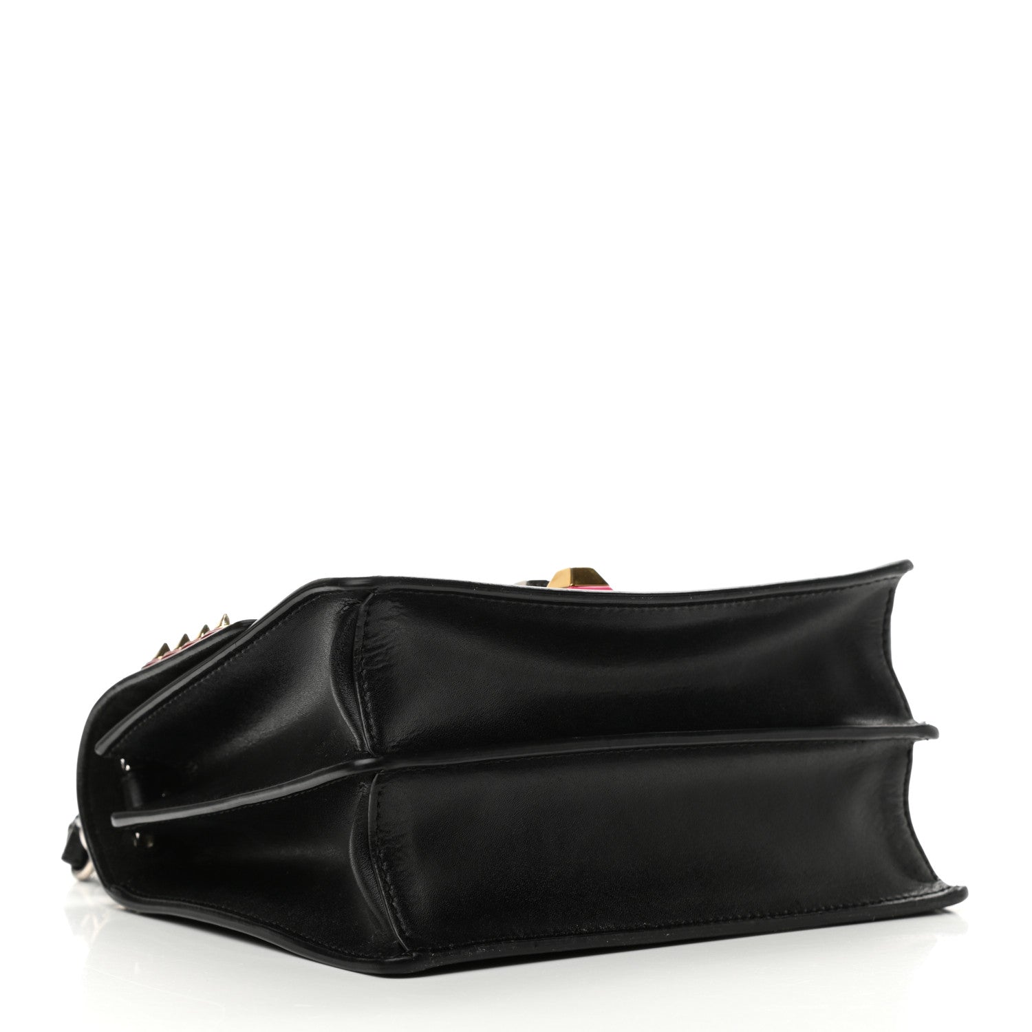 Fendi Vitello Liberty Fun Fair Metal Studded Small Kan I Shoulder Bag Black Multicolor 4 of 11