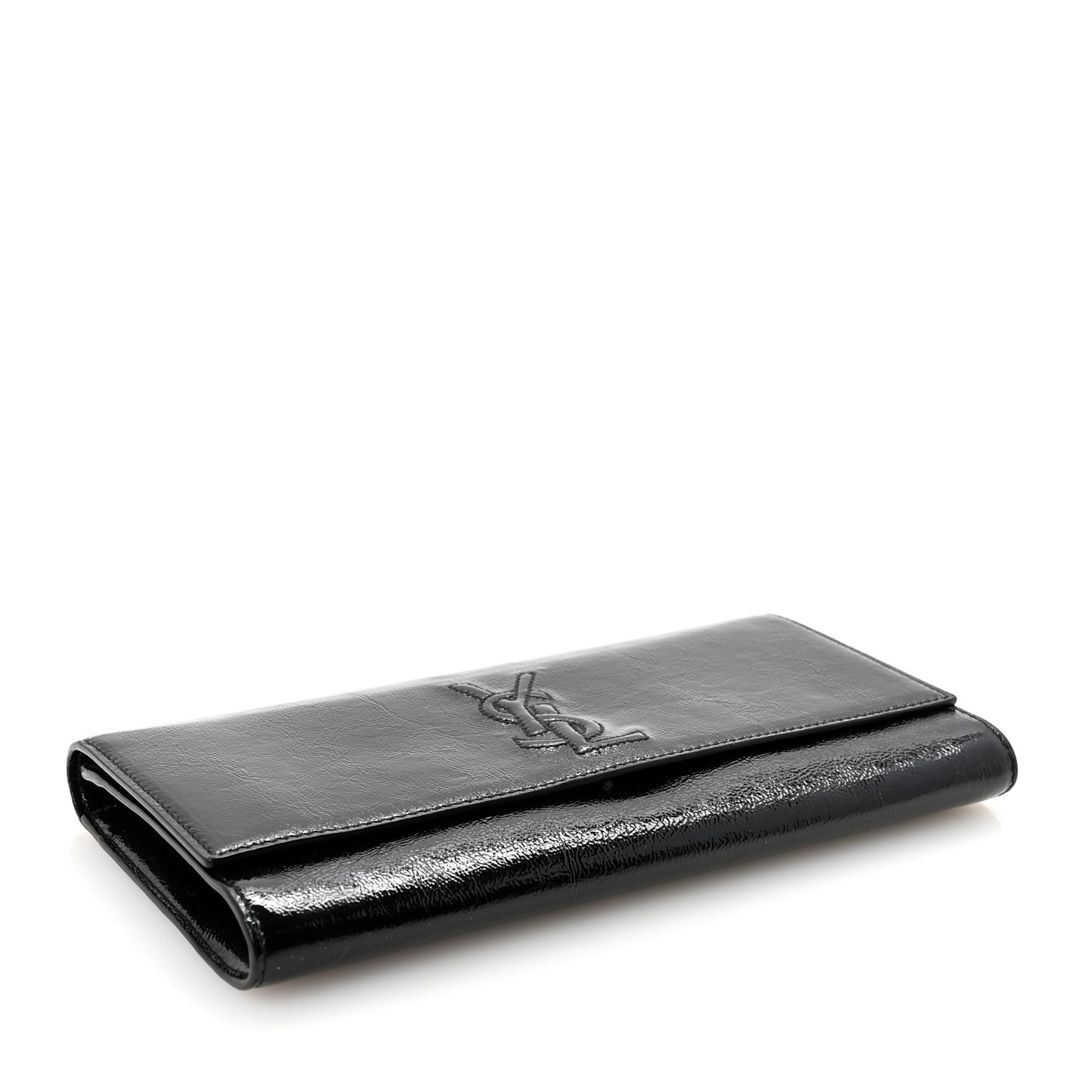 Textured Patent Monogram Small Belle De Jour Clutch  Black