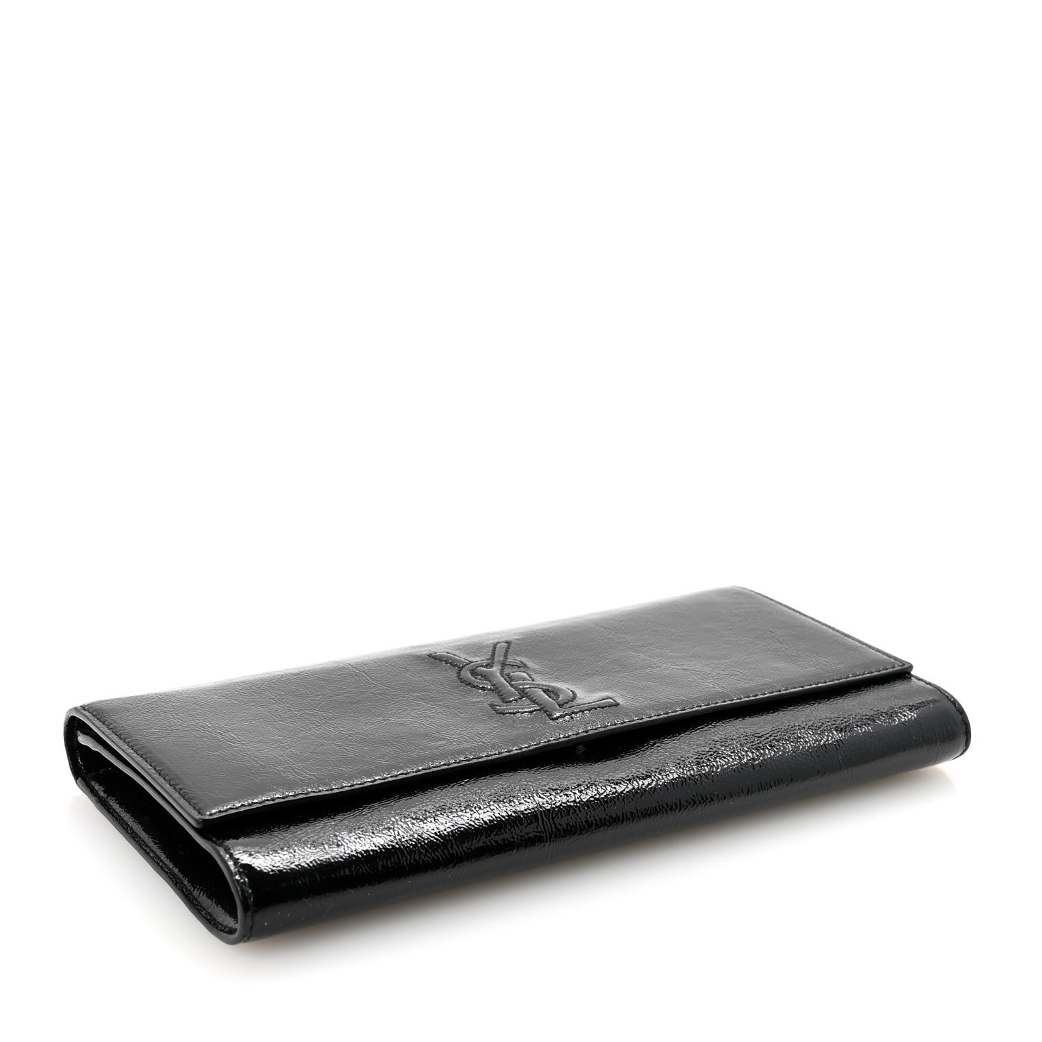 Saint Laurent Textured Patent Monogram Small Belle De Jour Clutch  Black 4 of 6