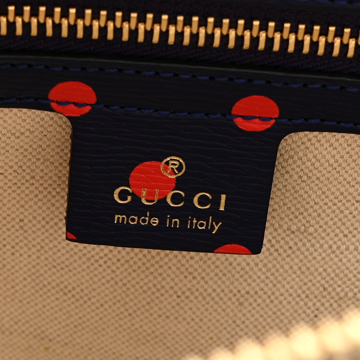 Gucci Shangai Calfskin Polka Dot Small Horsebit 1955 Top Handle Bag Blue Red 6 of 10