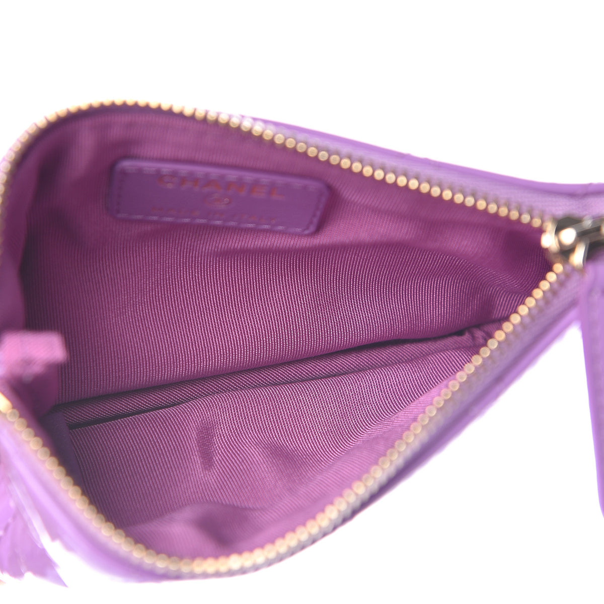 Patent Quilted Small Cosmetic Case Purple