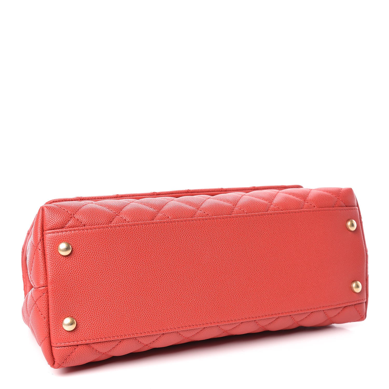 Chanel Caviar Quilted Small Coco Handle Flap Red 4 of 11
